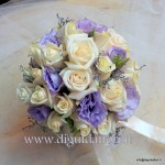 Bouquet da sposa con rose vendela e lisianthus glicine - Sposa Napoli