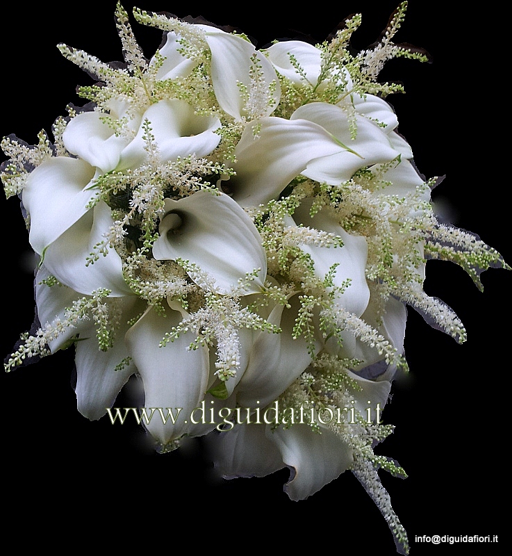 Bouquet da sposa con calle e astilbe – Matrimonio Dicembre Napoli