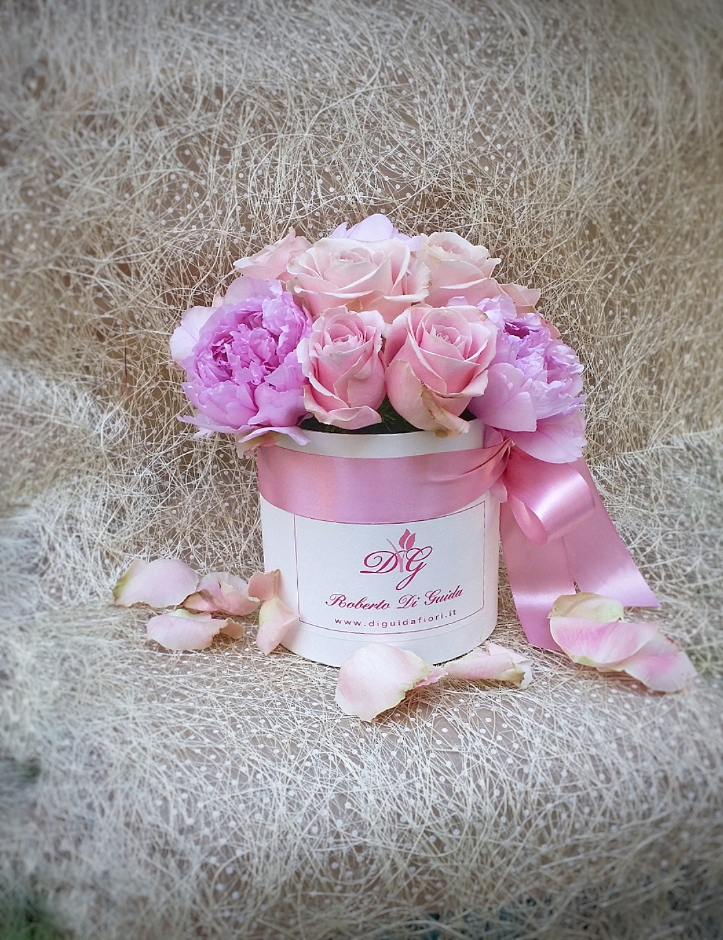 Rose e peonie in scatola – Roses and peonie in gift box