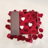 9 rose rosse extra in scatola color cioccolato